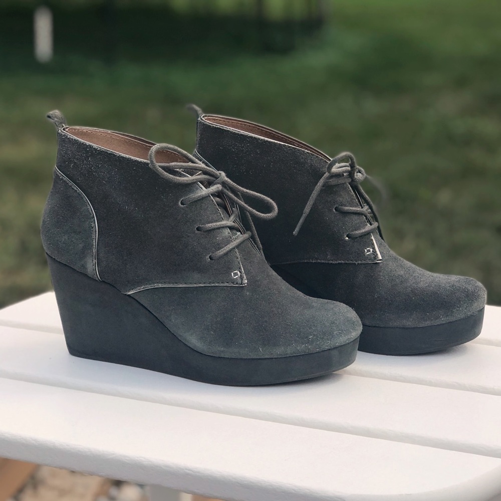 COPY - Tommy Bahama Ankle Bootie Gray Lace Up Wedges
